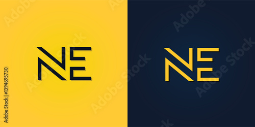 Minimalist Abstract Initial letter NE logo.