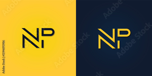 Minimalist Abstract Initial letter NP logo.