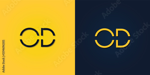 Minimalist Abstract Initial letter OD logo.