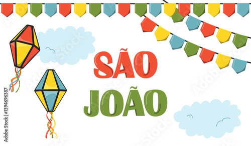 São João banner for June festivals in Brazilian Portuguese. Text translation - Saint John. 
