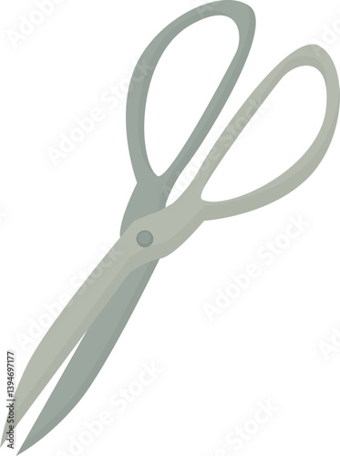 Illustration with tailor's scissors isolated on white background. Hand drawn sewing tool