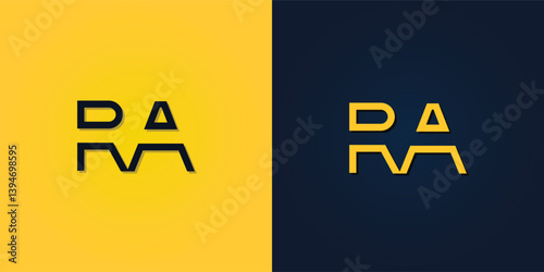 Minimalist Abstract Initial letter RA logo.