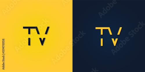 Minimalist Abstract Initial letter TV logo.