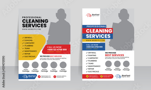 cleaning service flyer template poster design