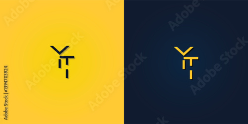 Minimalist Abstract Initial letter YT logo.