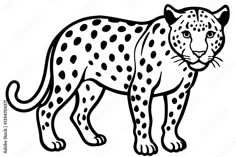 Minimalist Line Art Jaguar Vector Design on White Background Minimalist Line Art Jaguar Vector Design on White Background