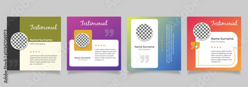 modern client review social media instagram post template. customer feedback web banner design