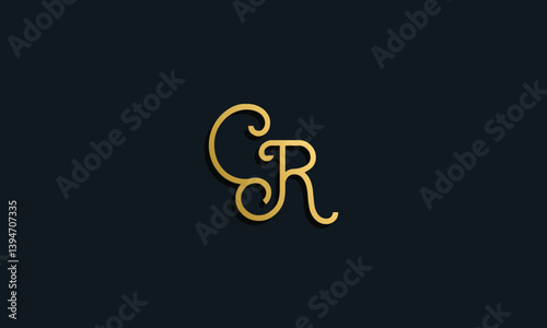 Luxury fashion initial letter CR logo.