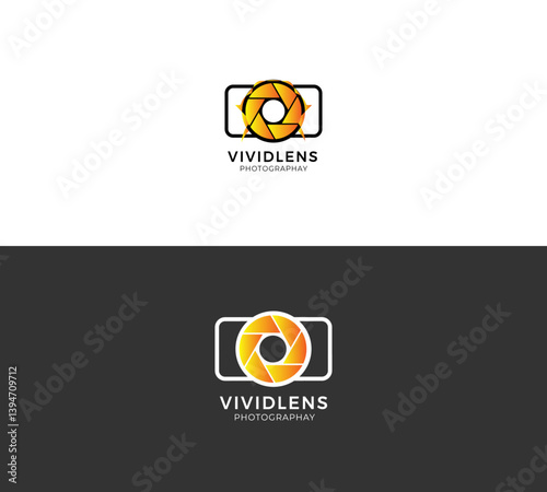 Vividlens photography ,Elegant gradient colourful camera lens and eye logo design shutter multicolor icon