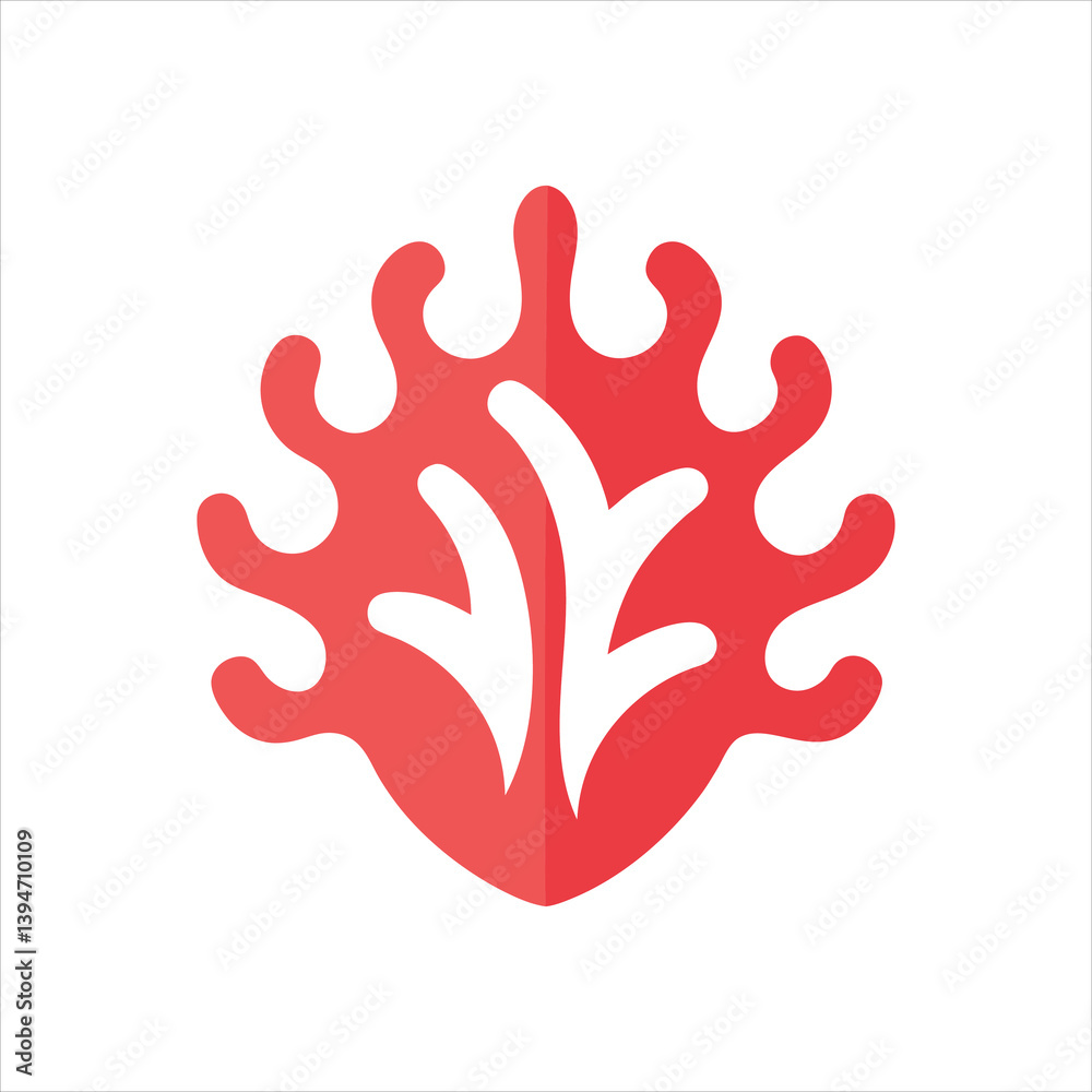 Naklejka premium Abstract Coral Icon Stylish Vector Logo Illustration
