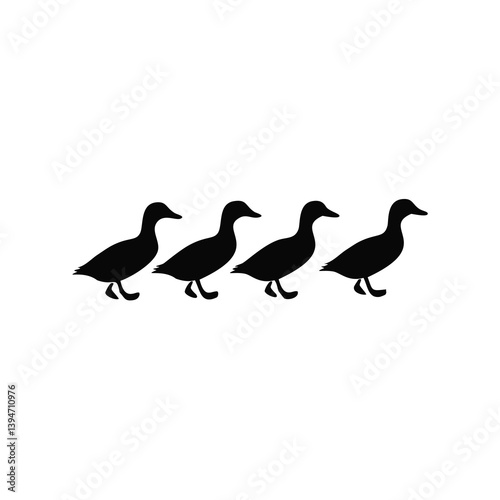 Canvas Print animal silhouette, bird silhouette, farm animal, pet icon, black silhouette, vec