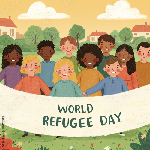 Diverse Group of Children W...