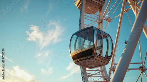 Obraz na płótnie Ferris wheel and blue sky w salonie