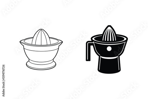 Lemon Squeezer Graphic Icons Black And White Manual Juicer Illustration