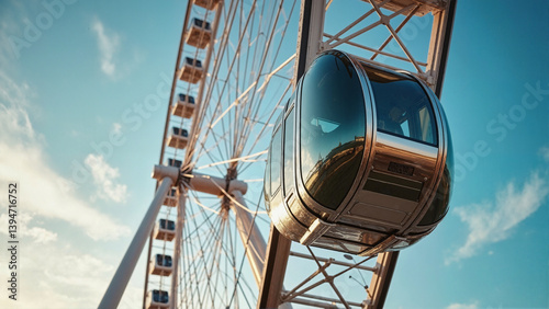 Obraz na płótnie Ferris wheel and blue sky w salonie
