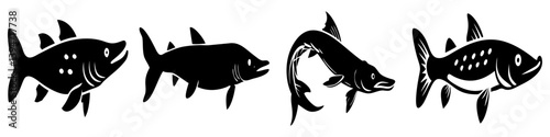 pike icon, pike silhouette vector illustration-simple silhouette illustration of pike, perfect for pike logos and icons