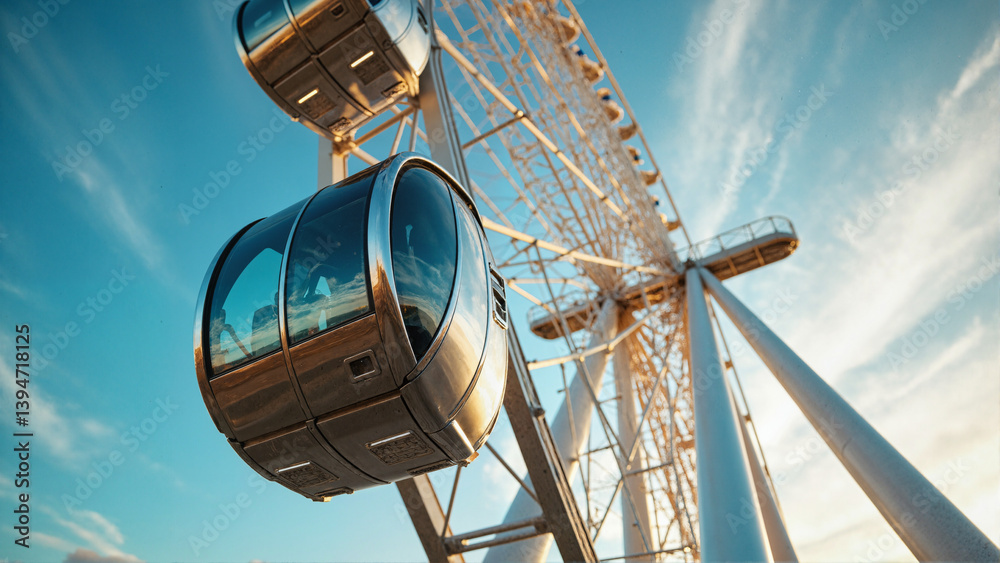 Ferris wheel and blue sky