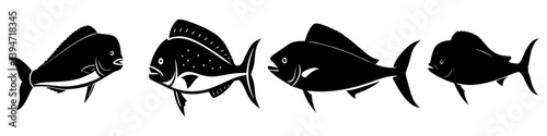 dorado mahi mahi icon, dorado mahi mahi silhouette vector illustration-simple silhouette illustration of dorado mahi mahi, perfect for dorado mahi mahi logos and icons