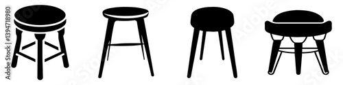 stool icon, stool silhouette vector illustration-simple silhouette illustration of stool, perfect for stool logos and icons
