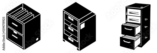filing cabinet icon, filing cabinet silhouette vector illustration-simple silhouette illustration of filing cabinet, perfect for filing cabinet logos and icons