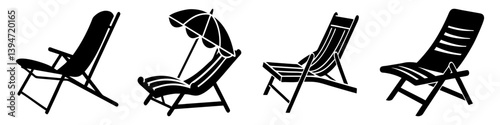 deck chair icon, deck chair silhouette vector illustration-simple silhouette illustration of deck chair, perfect for deck chair logos and icons