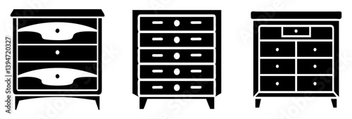 chest of drawers icon, chest of drawers silhouette vector illustration-simple silhouette illustration of chest of drawers, perfect for chest of drawers logos and icons