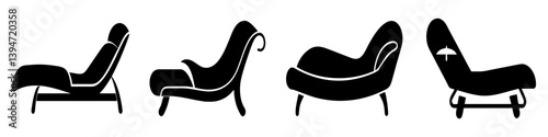 chaise lounge icon, chaise lounge silhouette vector illustration-simple silhouette illustration of chaise lounge, perfect for chaise lounge logos and icons