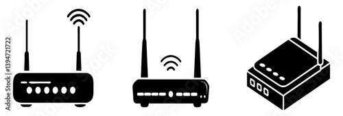 router icon, router silhouette vector illustration-simple silhouette illustration of router, perfect for router logos and icons