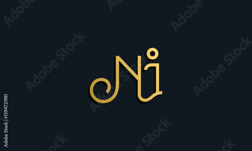 Luxury fashion initial letter NI logo.
