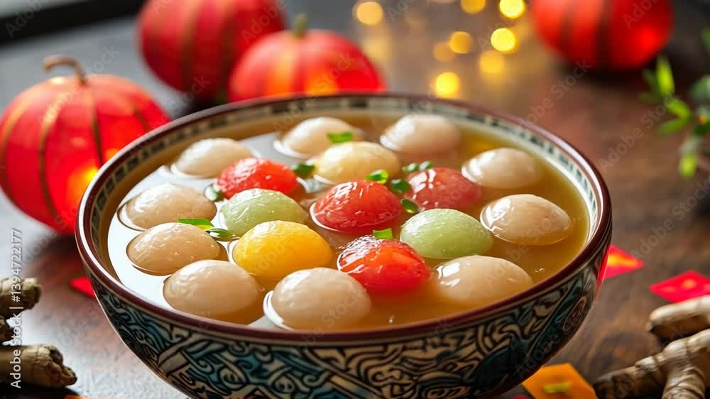 tang yuan in ginger syrup video chinese food