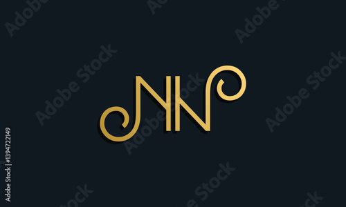 Luxury fashion initial letter NN logo.