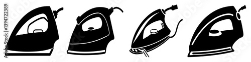 electric iron icon, electric iron silhouette vector illustration-simple silhouette illustration of electric iron, perfect for electric iron logos and icons