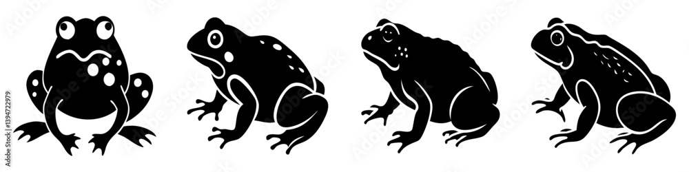 Fototapeta premium toad icon, toad silhouette vector illustration-simple silhouette illustration of toad, perfect for toad logos and icons