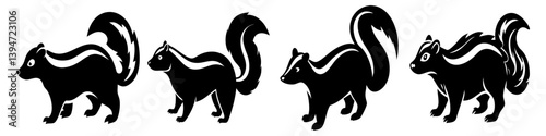 skunk icon, skunk silhouette vector illustration-simple silhouette illustration of skunk, perfect for skunk logos and icons