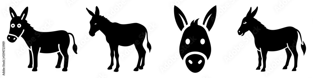 donkey icon, donkey silhouette vector illustration-simple silhouette illustration of donkey, perfect for donkey logos and icons donkey icon, donkey silhouette vector illustration-simple silhouette illustration of donkey, perfect for donkey logos and icons