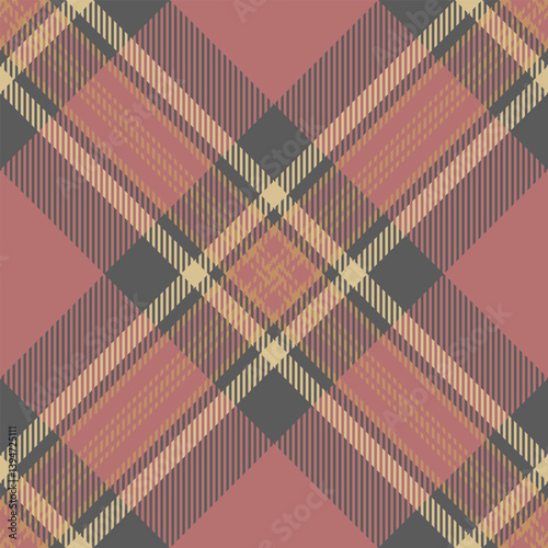 Elegant muted plaid pattern in dusty rose, beige, and gray.  Perfect for textile design, autumnal branding, or sophisticated website backgrounds.