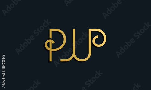 Luxury fashion initial letter PW logo.