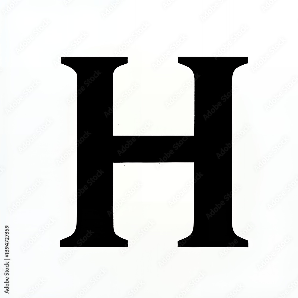 block serif H monogram in calligraphic form block serif H monogram in calligraphic form