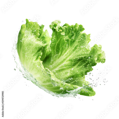 Wallpaper Mural Fresh Lettuce Leaf with Water Splash against white Background for Food and Health Torontodigital.ca