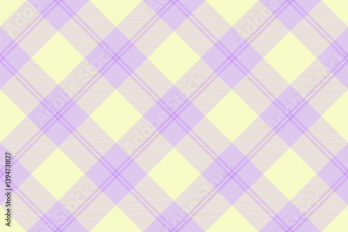 Flow tartan texture check, lined seamless textile background. Girly fabric pattern plaid vector in light and violet colors.