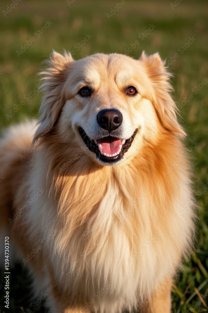 arafed dog standing in the grass with its tongue out arafed dog standing in the grass with its tongue out