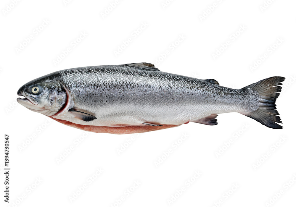 Obraz premium Whole salmon isolated on white