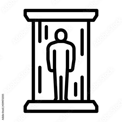 teleport outline icon. teleport black line illustration.
