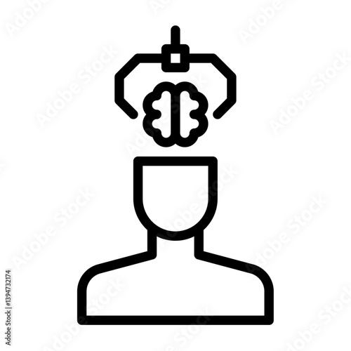 brain transplant outline icon. brain transplant black line illustration.