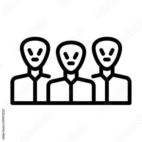alien outline icon. alien colony black line illustration.