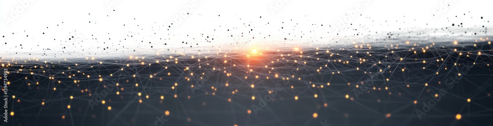 Fototapeta premium Abstract Digital Network Geometry with Dots and Lines for Technology Communication and Molecular Structure Visualization