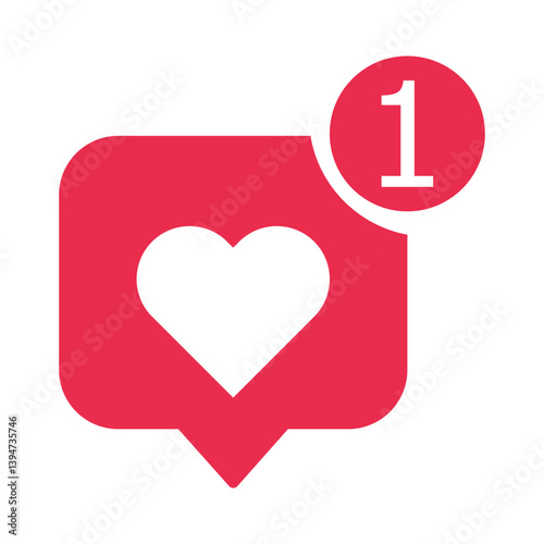 Social Media Like Icon with One Heart