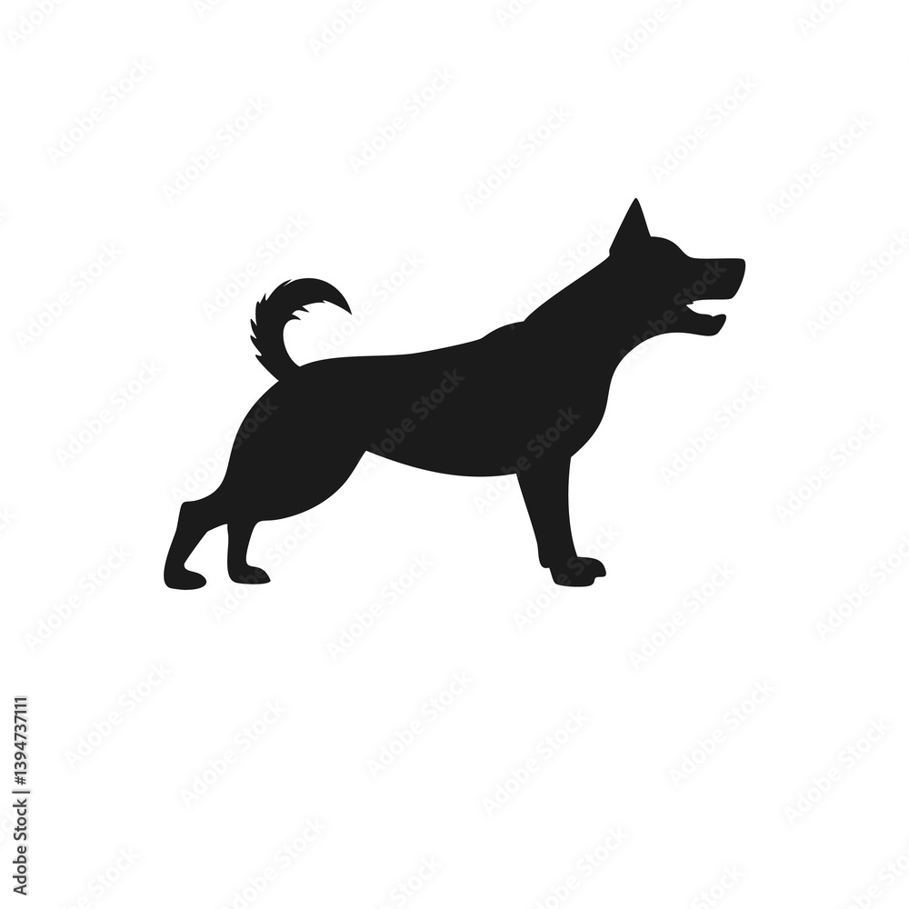Obraz premium Animal and Bird Silhouette Icons Set – Vector Collection of Farm Animals, Birds, and Pets in Black Silhouette Style