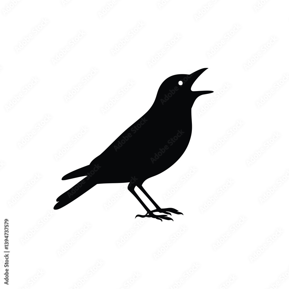 Obraz premium Animal and Bird Silhouette Icons Set – Vector Collection of Farm Animals, Birds, and Pets in Black Silhouette Style