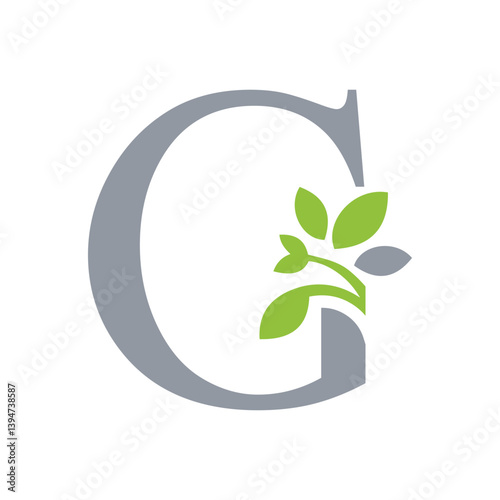 leaf letter logo initials